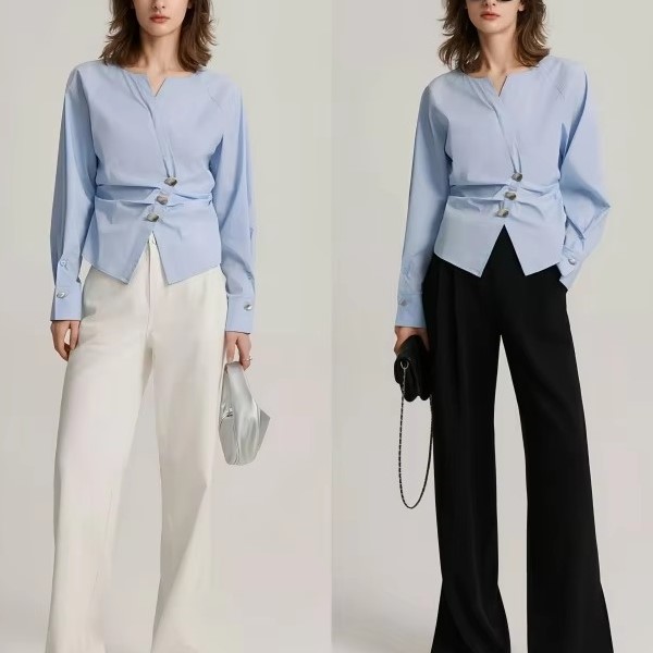 Fashion Womens V Neck Casual Shirt