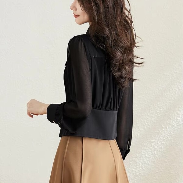 Autumn New Design Chiffon Shirt