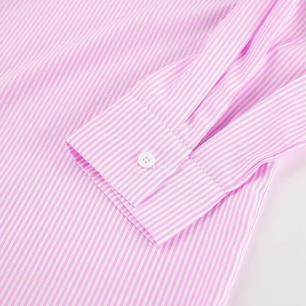 Ladylike Elegant Pink Striped Shirt