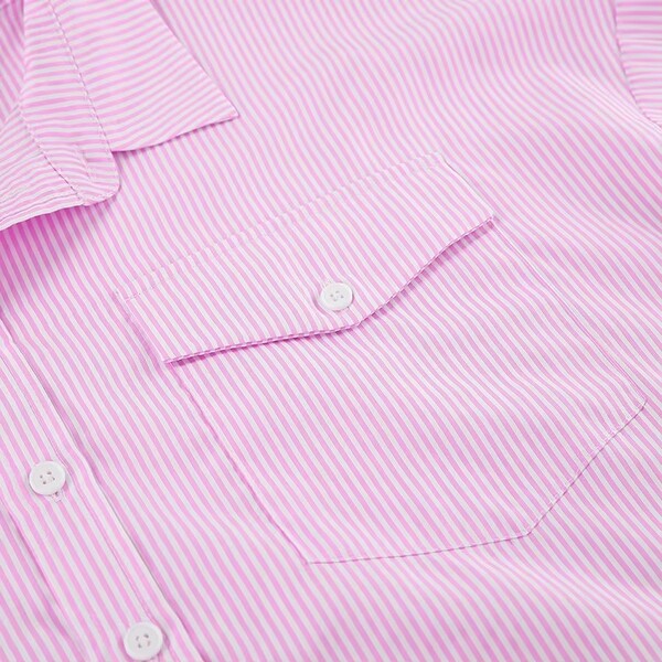 Ladylike Elegant Pink Striped Shirt