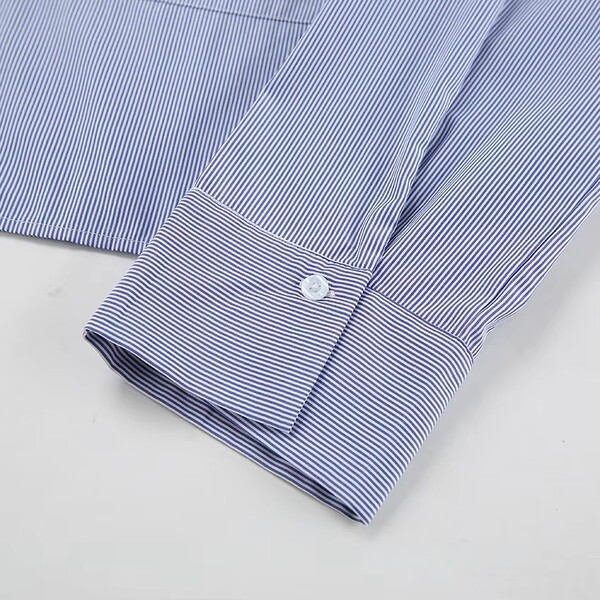 Womens Short Loose Striped Shirt