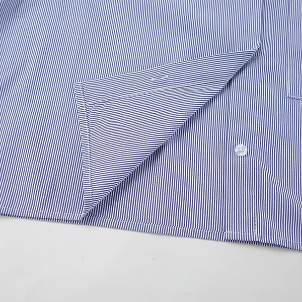 Womens Short Loose Striped Shirt