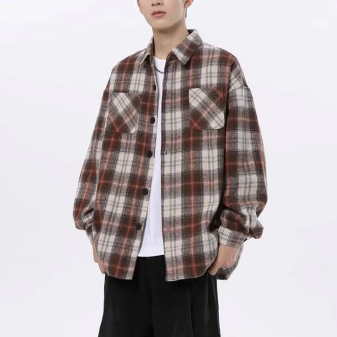 Mens Casual Long Sleeve Single Breasted Shirts