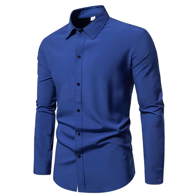 Mens Casual Long Sleeve Basic Shirt