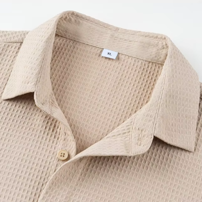 Mens Casual Long Sleeved Wrinkle Resistant Shirt
