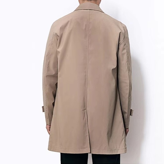 Wholesale 2 Pcs of Autumn Casual Loose Design Business Medium Length Trench Coat For Men