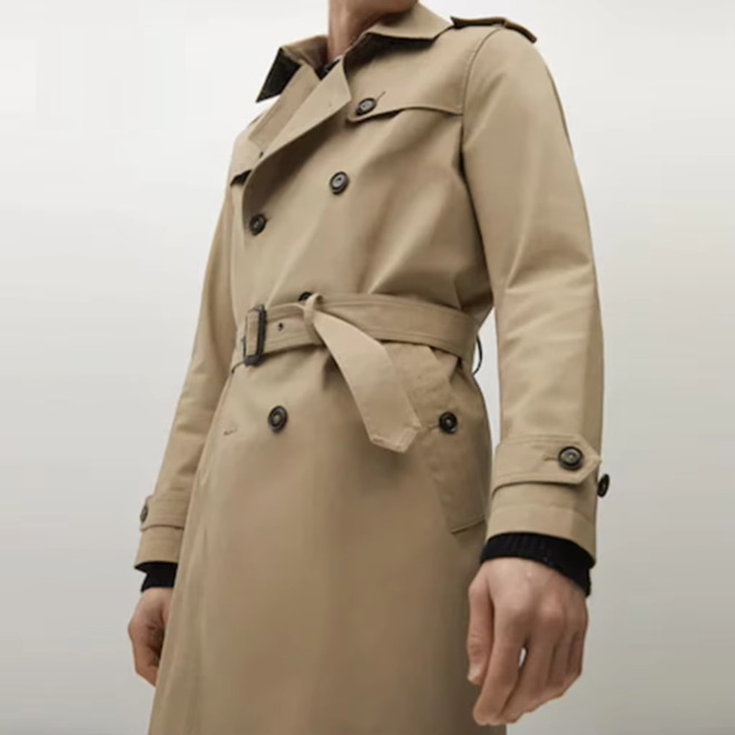 Mens Autumn Medium Long Trench Coat