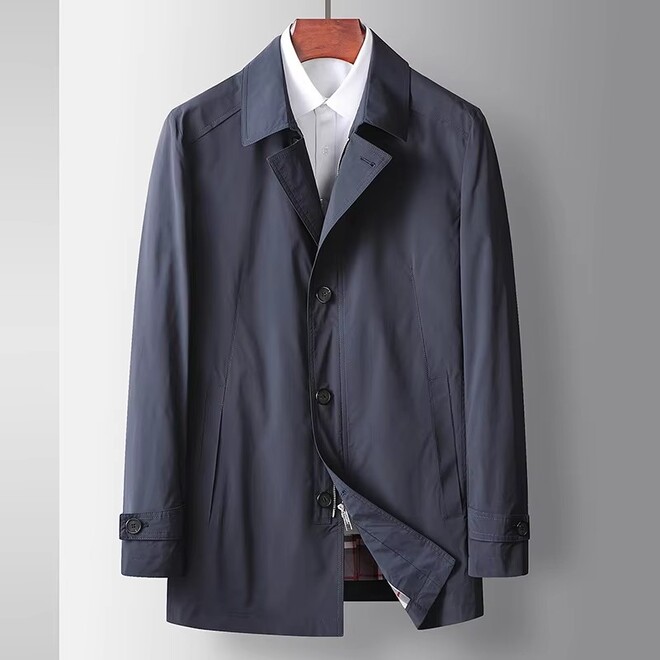 Wholesale 2 Pcs of Autumn New Business Mens Slim Fit Trench Coat