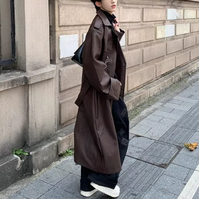 Loose Long Autumn Mens Trench Coat