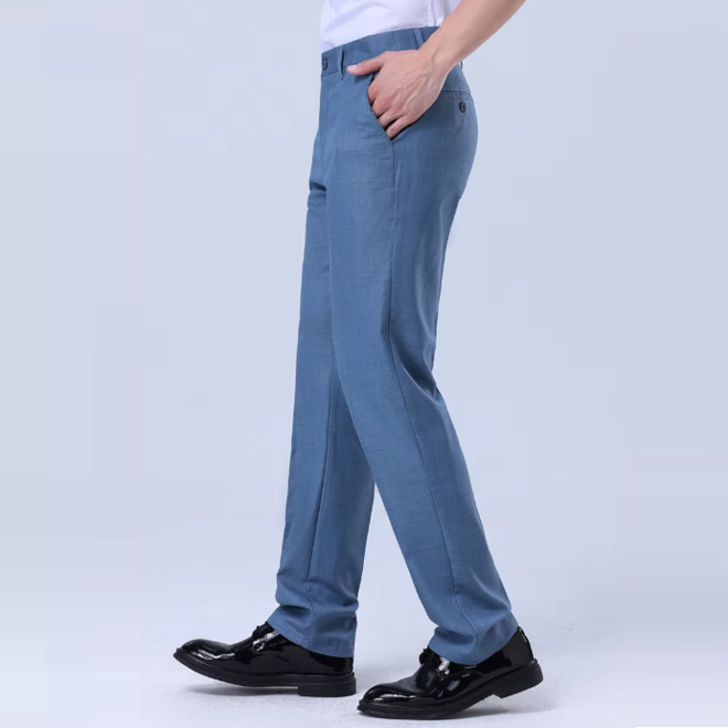 Mens Casual Autumn Summer Thin Stretchy Straight Workwear Pants