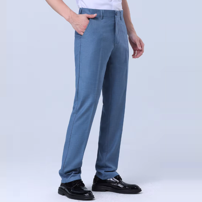 Mens Casual Autumn Summer Thin Stretchy Straight Workwear Pants