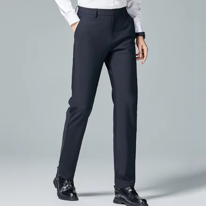 Autumn Mens Business Casual Pants Straight Through Slim Fit