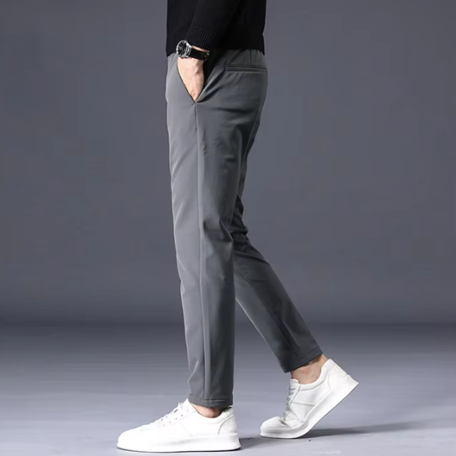 Stretchy Mens Formal Casual Elastic Waist Dress Pants