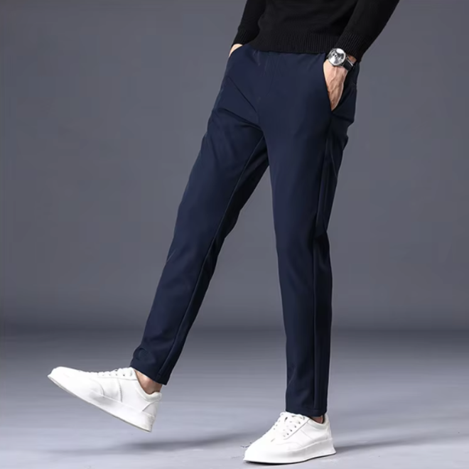 Stretchy Mens Formal Casual Elastic Waist Dress Pants
