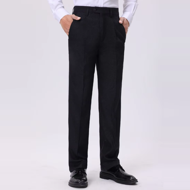 Autumn Loose Straight Non Iron Single Pleat Dress Pants