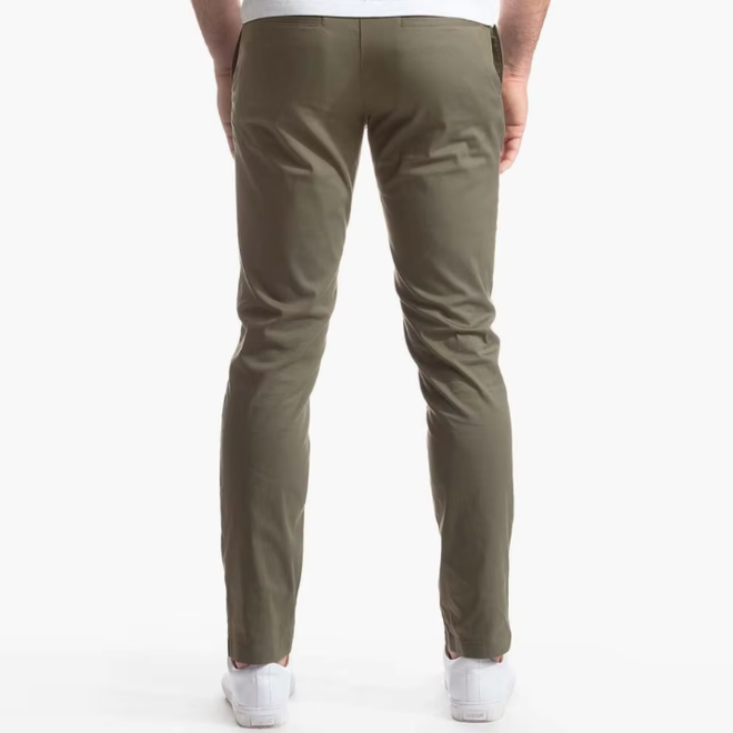 Autumn Mens Casual High Elastic Business Office Straight Ankle Length Trousers