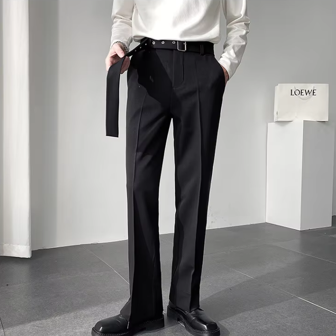 Mens Autumn Casual Loose Suit Pants