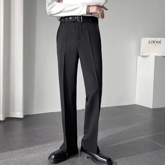 Mens Autumn Casual Loose Suit Pants
