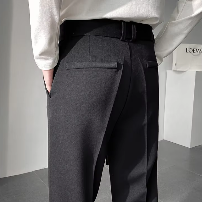 Mens Autumn Casual Loose Suit Pants