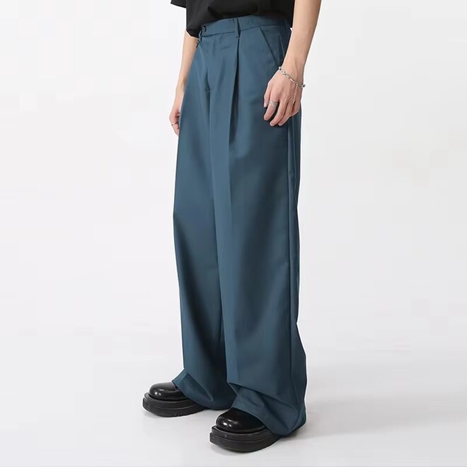 Mens Baggy Plus Size Breathable Suit Pants