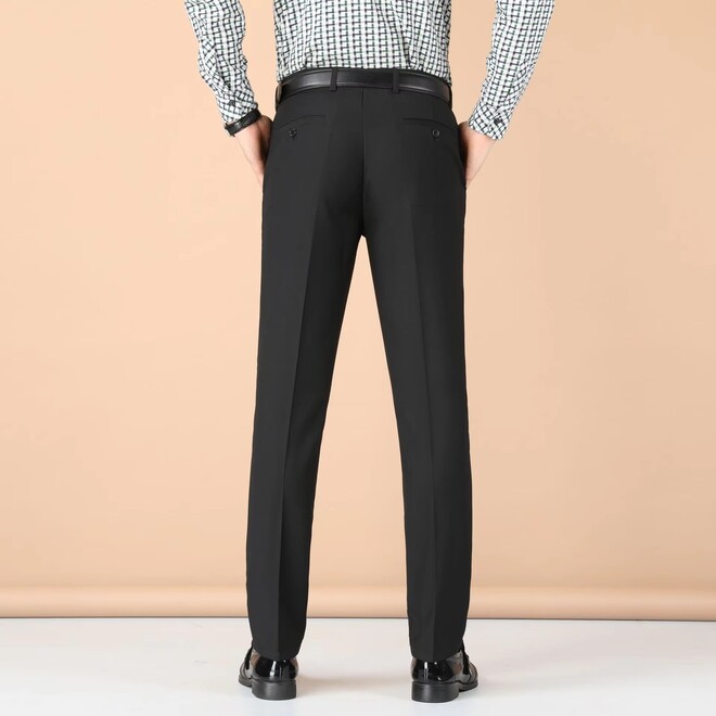 Mens Autumn Suit Pants with Loose Design for Middle Aged