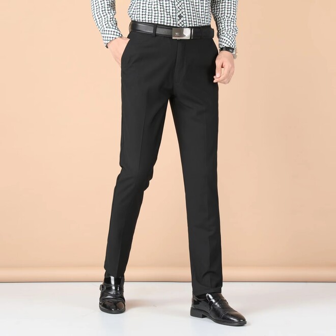 Mens Autumn Suit Pants with Loose Design for Middle Aged