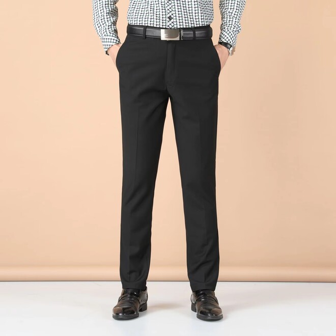 Mens Autumn Suit Pants with Loose Design for Middle Aged