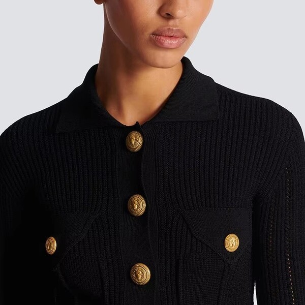 Womens Fashion Lapel Knit Top