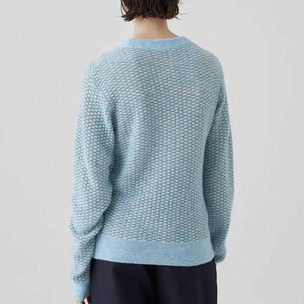 Womens Knitted Jacquard Pullover Knit Sweater