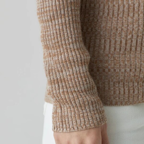 Womens Pullover Fine Ribbed Knit Top