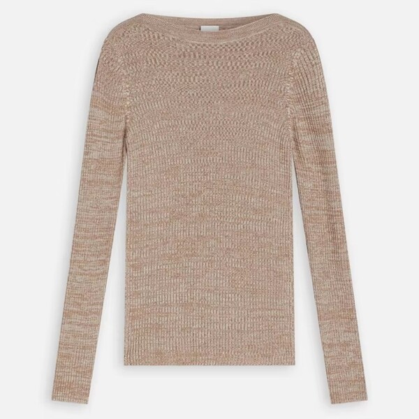 Womens Pullover Fine Ribbed Knit Top